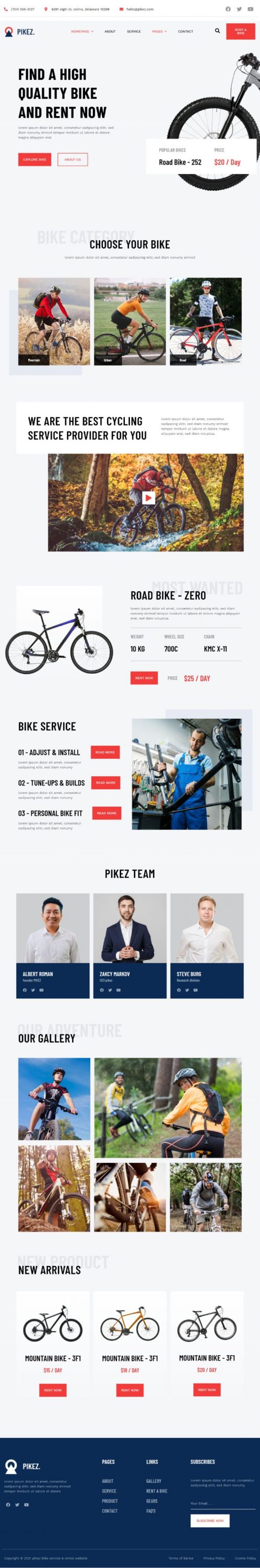 Mẫu website bán hàng phụ kiện thể thao - Pikez Template Kit
