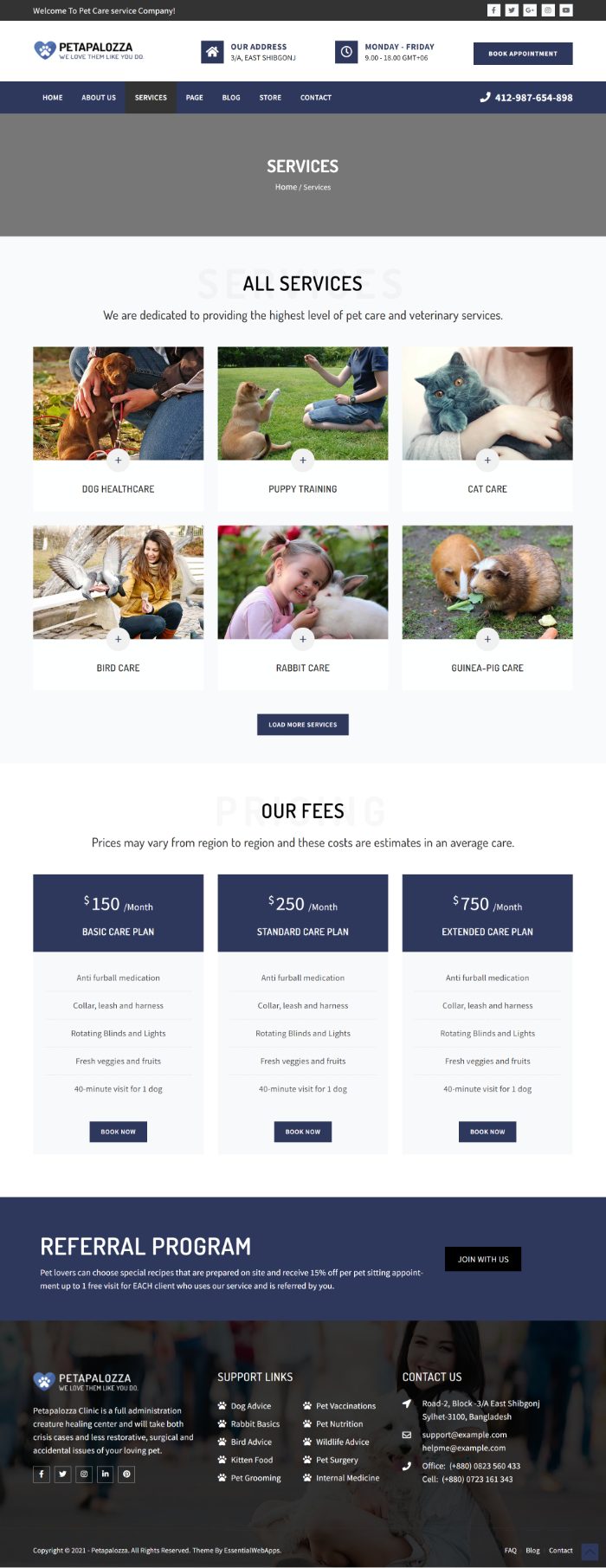 Mẫu website chăm sóc thú cưng - Pet care 10
