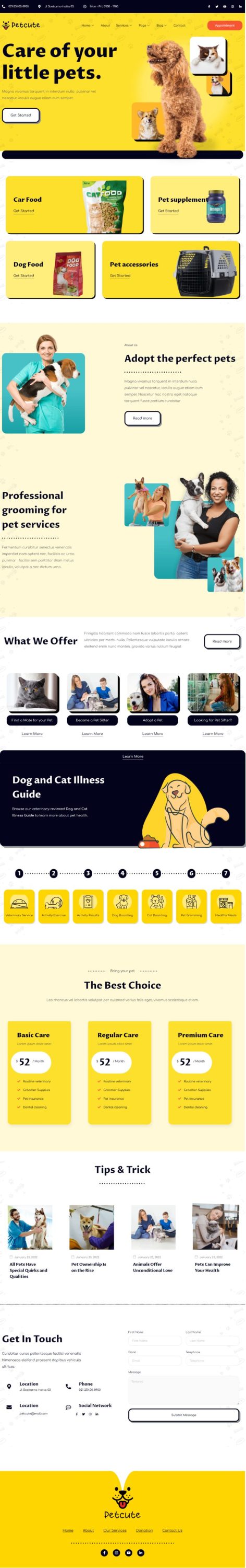 Mẫu website chăm sóc thú cưng - Pet care 2
