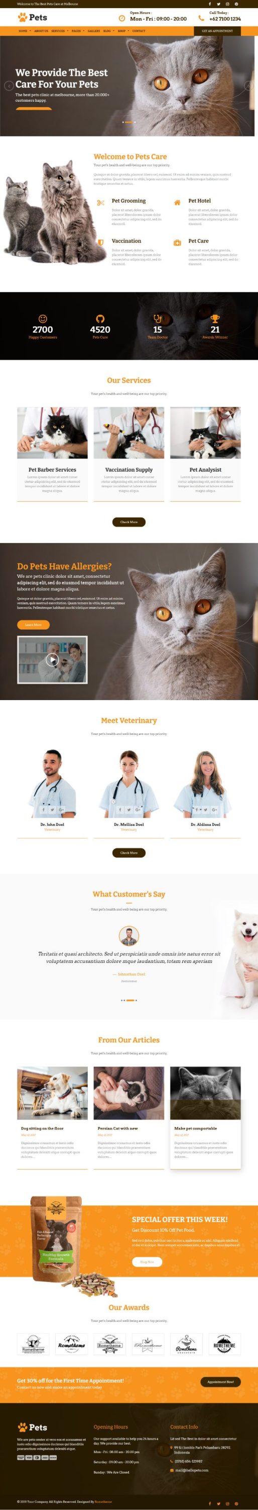 Mẫu website chăm sóc thú cưng - Pet care 6