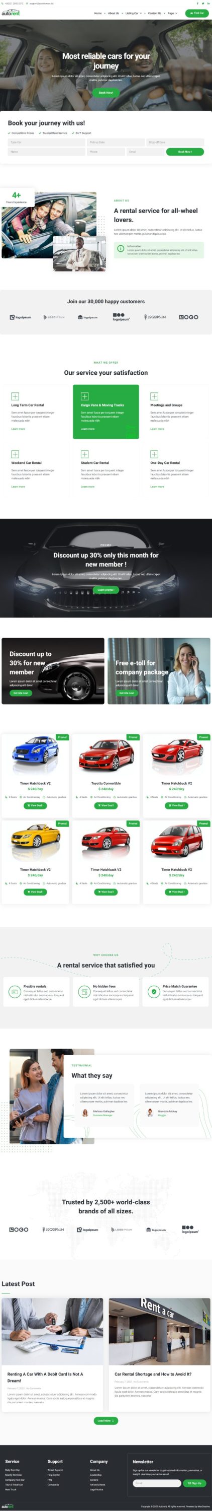 Mẫu website dịch vụ cho thuê xe - Autorent