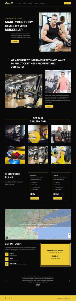Mẫu website dịch vụ phòng tập gym – Fitness and gym 2
