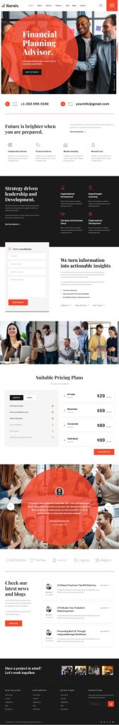 Mẫu website dịch vụ tài chính – Financal planning advisor