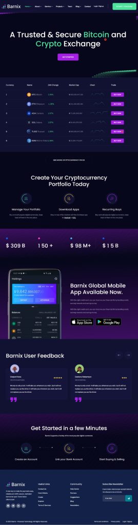 Mẫu website dịch vụ tài chính – Bitcoin and crypto