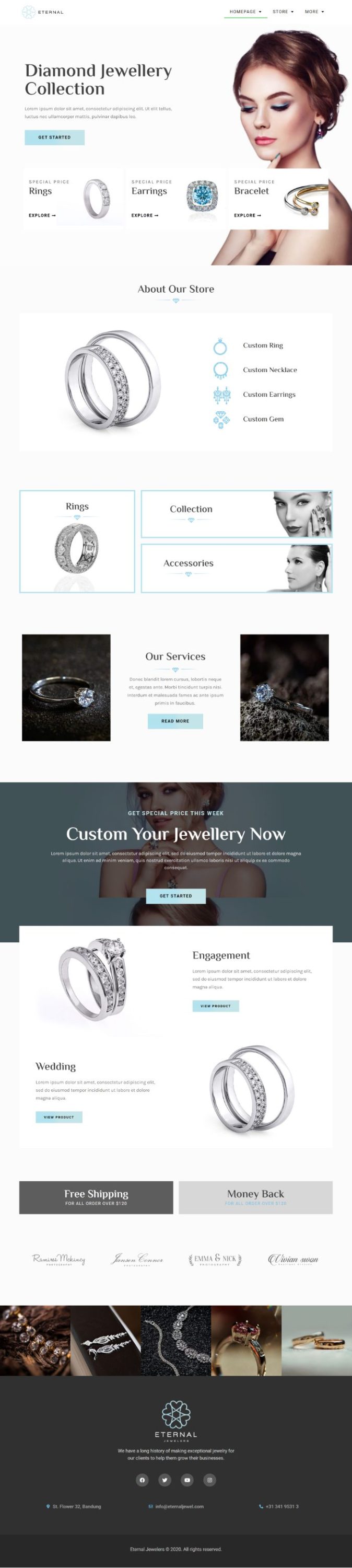 Mẫu website dịch vụ tiệc cưới - Wedding Jewelry 3