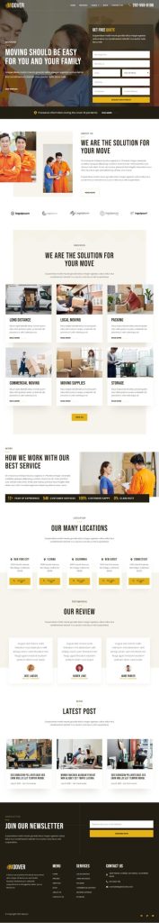 Mẫu website dịch vụ vận tải – Moover
