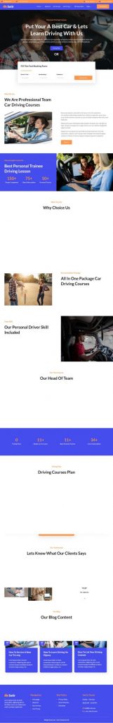 Mẫu website giới thiệu trung tâm đào tạo lái xe – Setir training