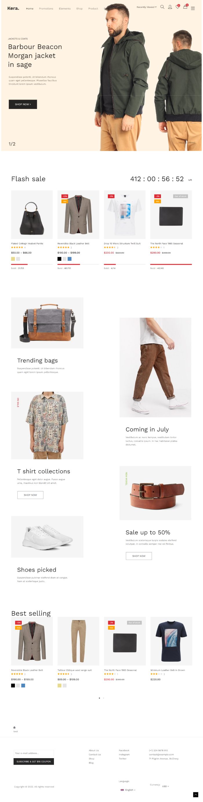 Mẫu website thương mại điện tử - Fashion woocommerce