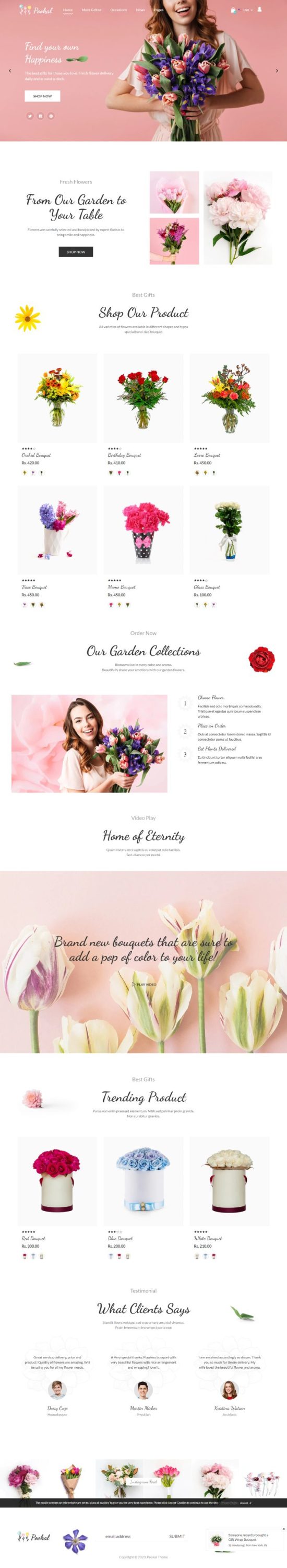 Mẫu website bán hoa - pookal theme