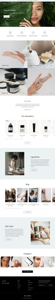Mẫu website dịch vụ spa – levre home 2