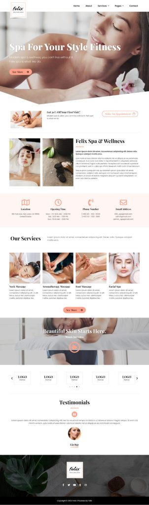 Mẫu website dịch vụ spa – Beauty and Spa 2