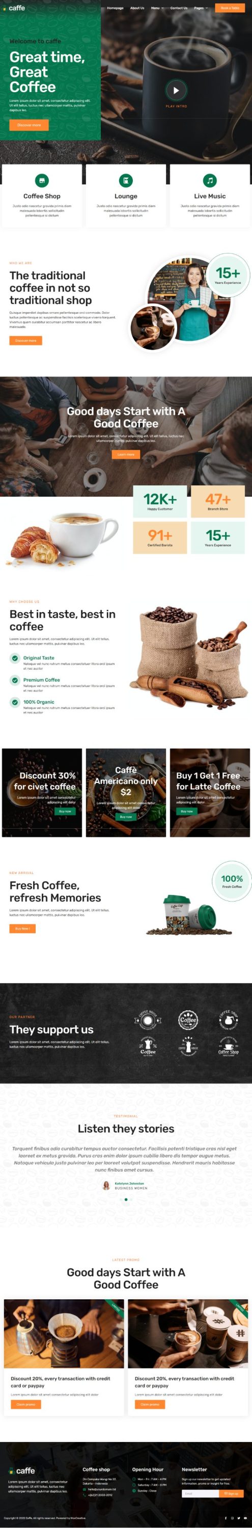 Mẫu website cafe - Pour café