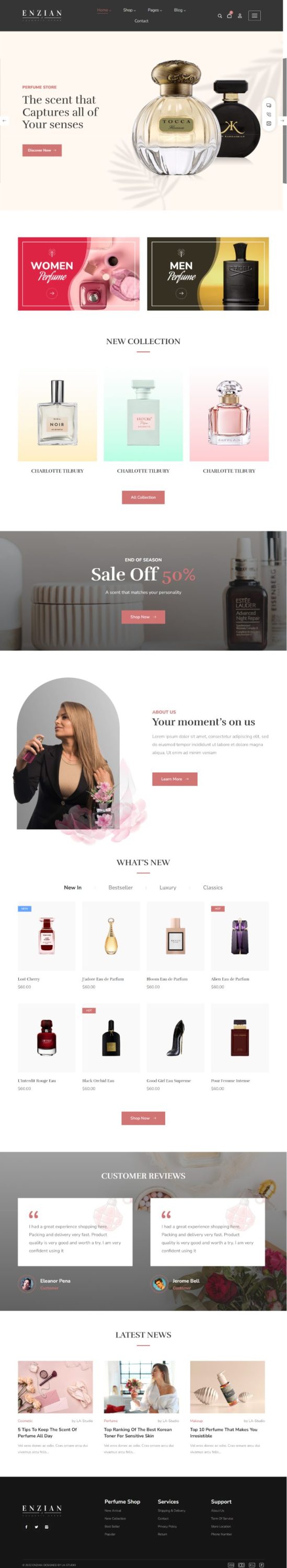 Mẫu website bán nước hoa - Perfume store 1