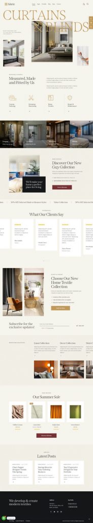 Mẫu website rèm cửa – fabric