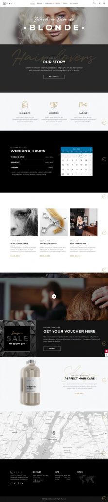 Mẫu website salon hair – curlyhome 5