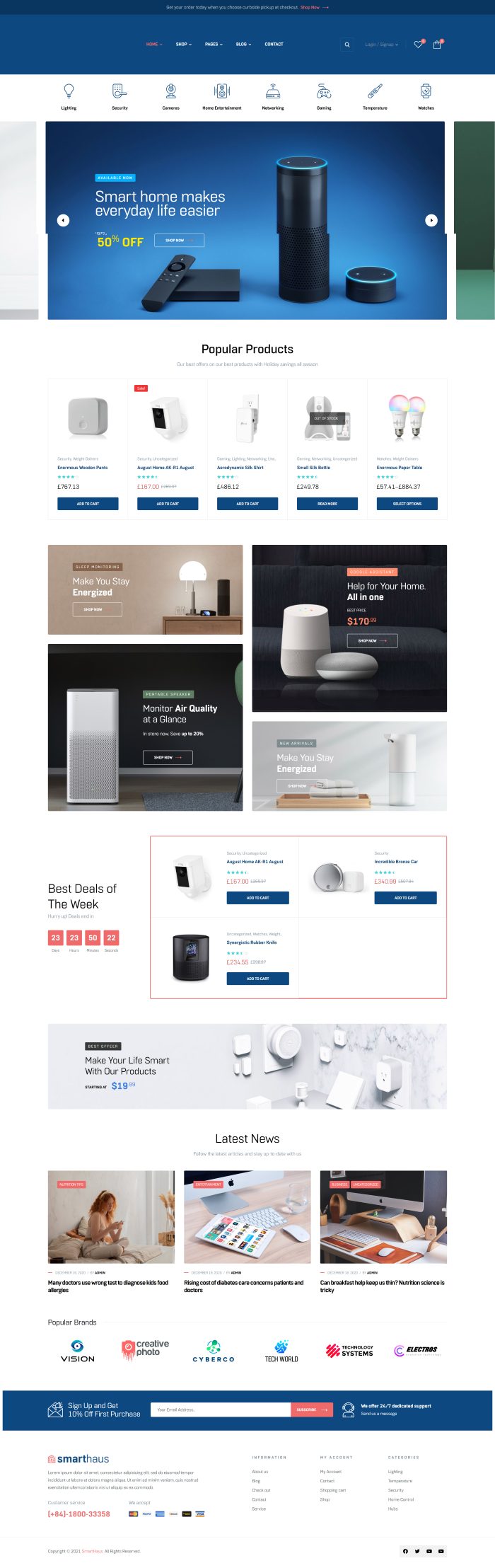 Mẫu website bán hàng công nghệ - smarthaus home 2