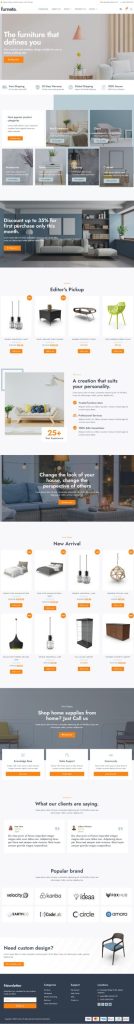 Mẫu website bán hàng nội thất – Furneta