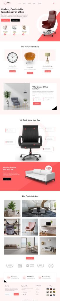 Mẫu website Template website bán hàng nội thất – Office