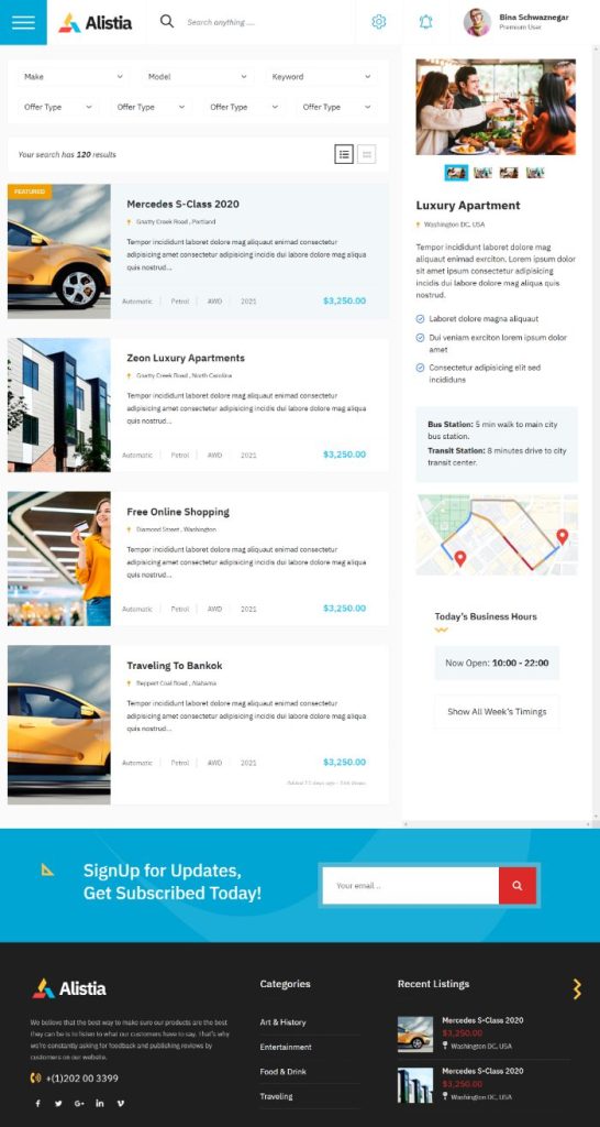 Classifieds Website Template – Alistia 2