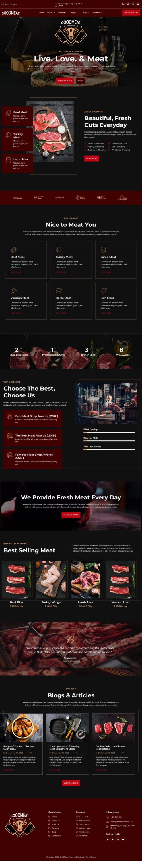 Mẫu website bán hàng sản phẩm nông nghiệp - Goodmeat