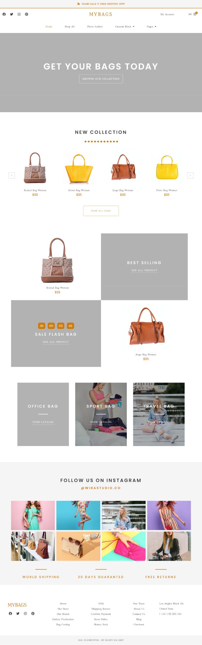 Mẫu website bán hàng túi xách - Mybags