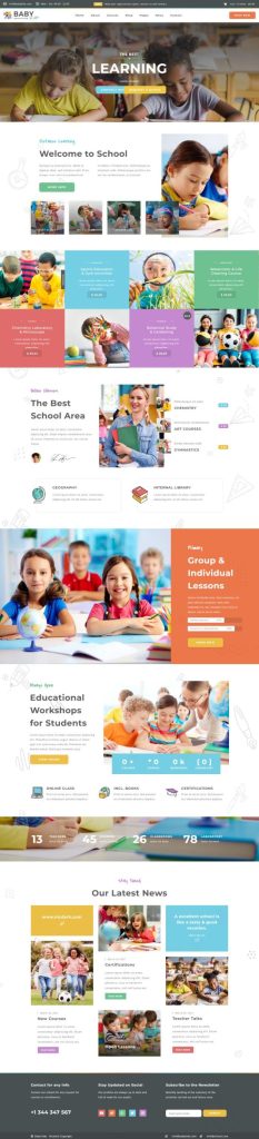 Mẫu website giáo dục – baby kids home 2