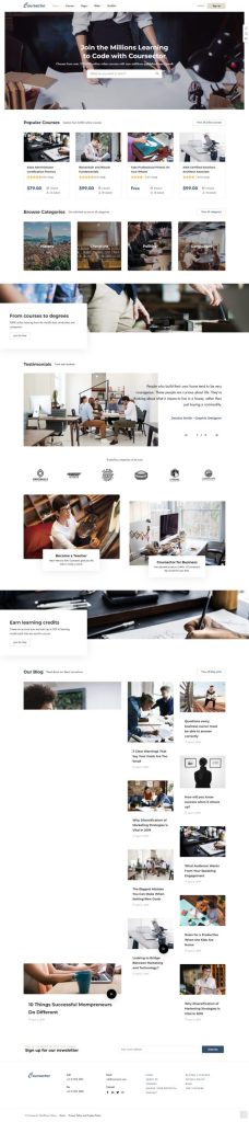 Mẫu website giáo dục – coursector home 4