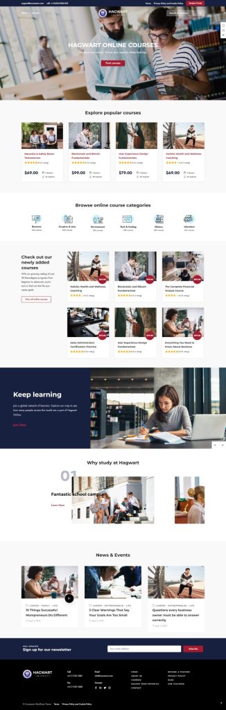 Mẫu website giáo dục – coursector home 8