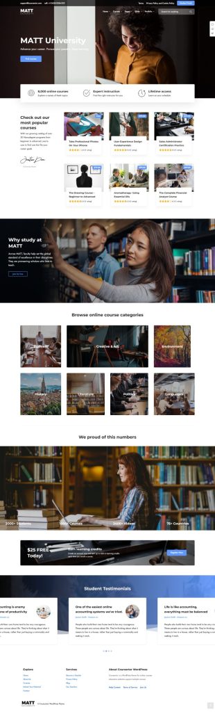 Mẫu website giáo dục – coursector home 9