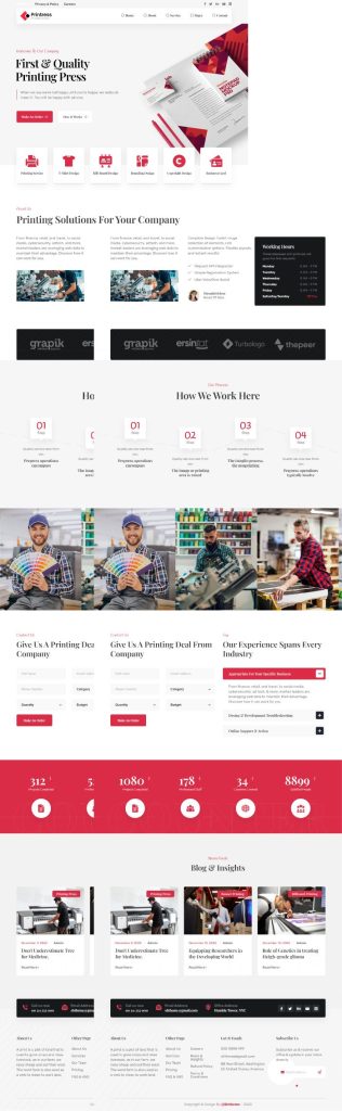 Mẫu website Template giới thiệu công ty – Printress
