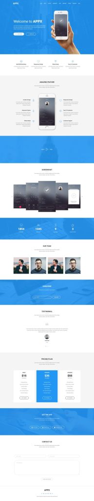 Mẫu website landing page giới thiệu sản phầm – appx home