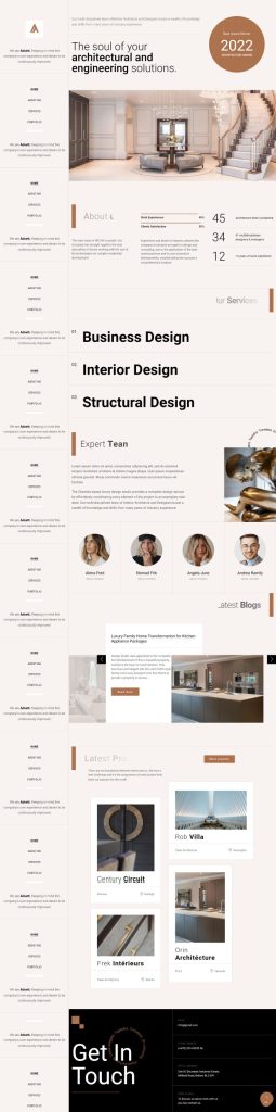 Mẫu website thiết kế nội thất – adsett home 3