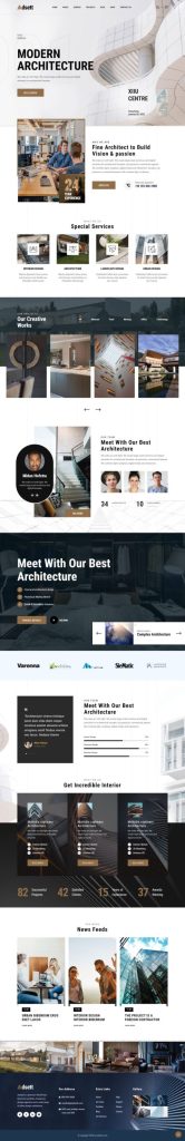 Mẫu website thiết kế nội thất – adsett home 4