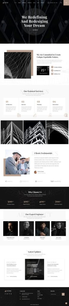 Mẫu website thiết kế nội thất – archtek home 2