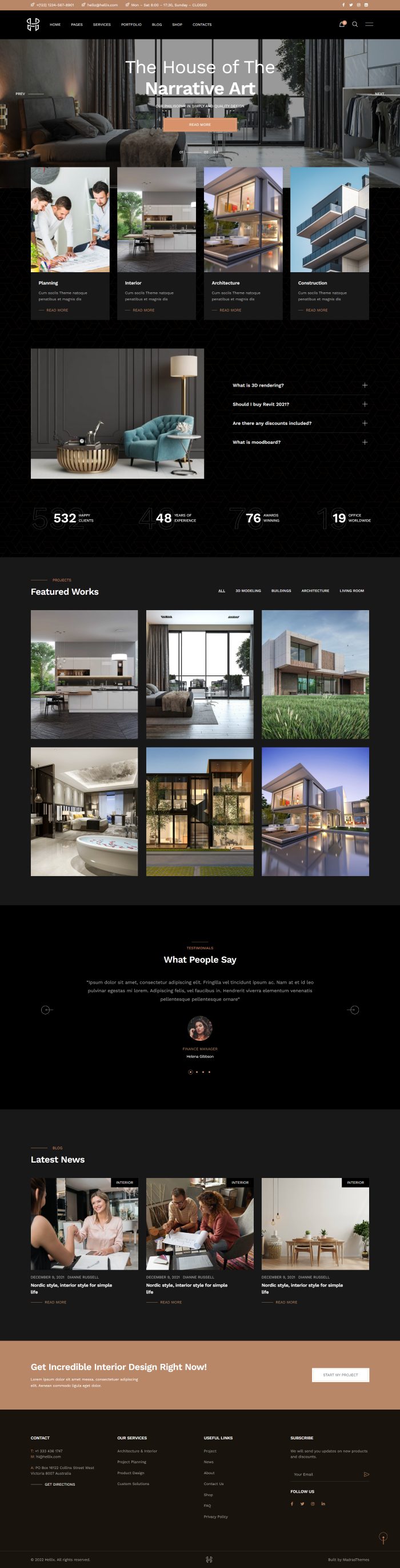 Mẫu website thiết kế nội thất - hellix home 3