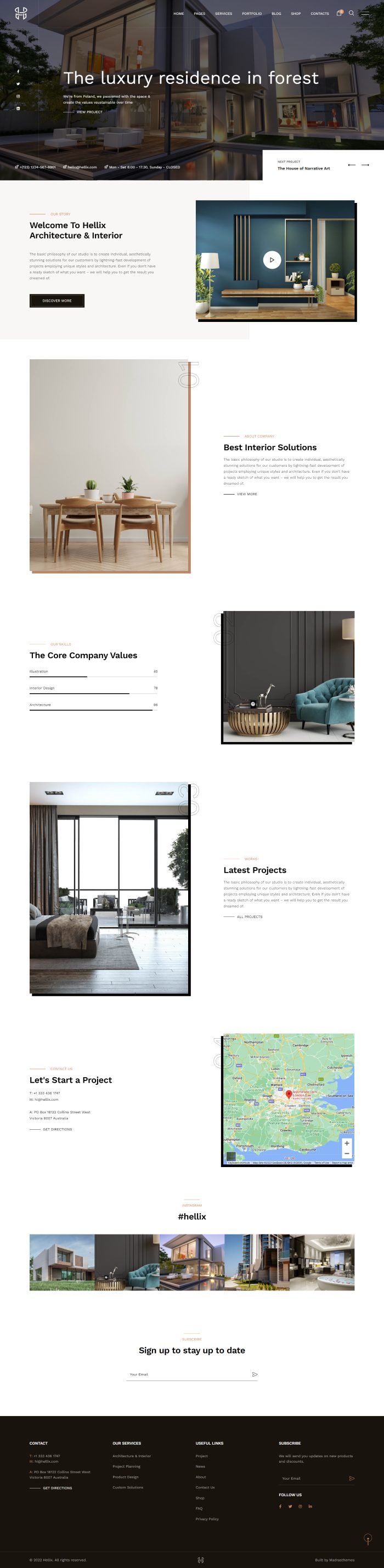 Mẫu website thiết kế nội thất - hellix home 4