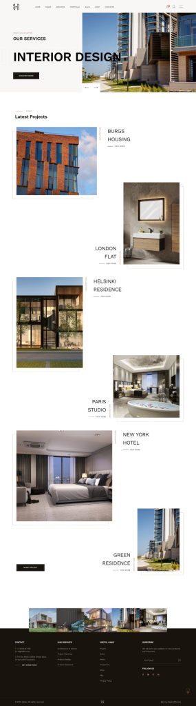 Mẫu website thiết kế nội thất – hellix home 5