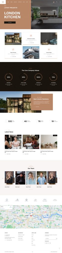Mẫu website thiết kế nội thất – hellix home 7