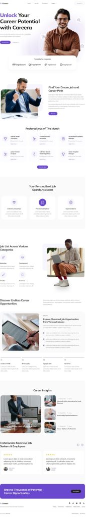 Mẫu website thông tin tuyển dụng – Careera