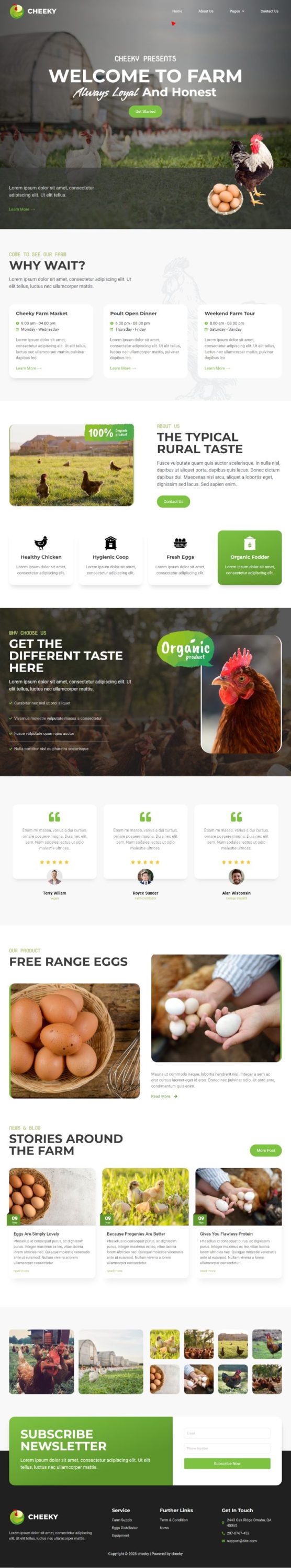 Template website bán hàng sản phẩm nông nghiệp - Cheeky