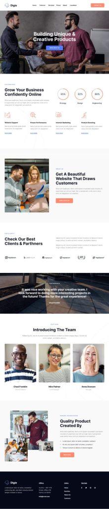 Template website dịch vụ quảng cáo – Digie