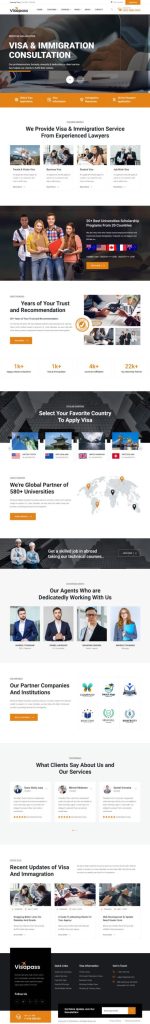 Template website dịch vụ định cư visa – Visapass