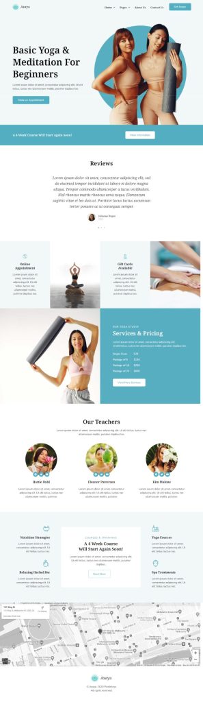 Template website dịch vụ trung tâm yoga – Asaya 4