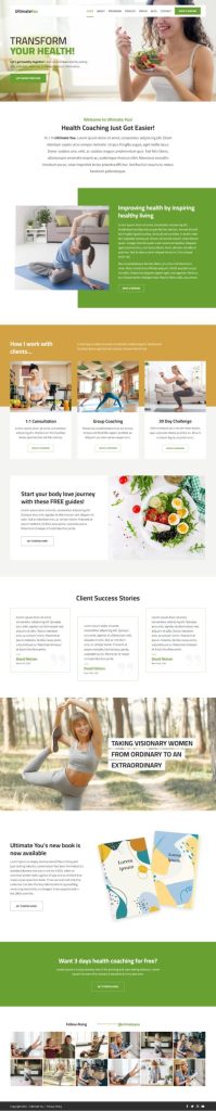Template website dịch vụ trung tâm yoga – UltimateYou
