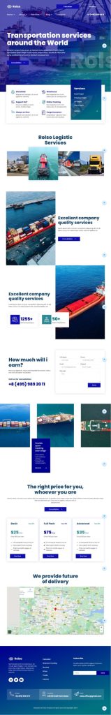 Mẫu website Template website dịch vụ vận tải – Rolso