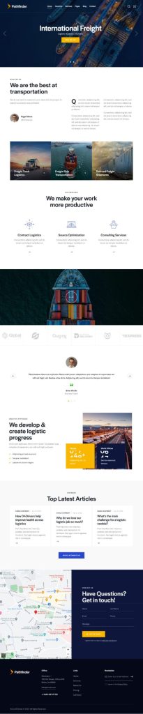 Mẫu website Template website dịch vụ vận tải – Pathfinder