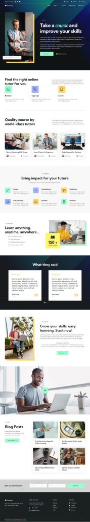 Mẫu website giới thiệu gia sư – Coursey