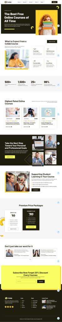 Template website giới thiệu gia sư – Collab