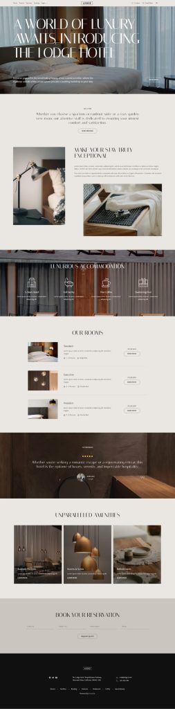 Template website dịch vụ khách sạn – Lodge