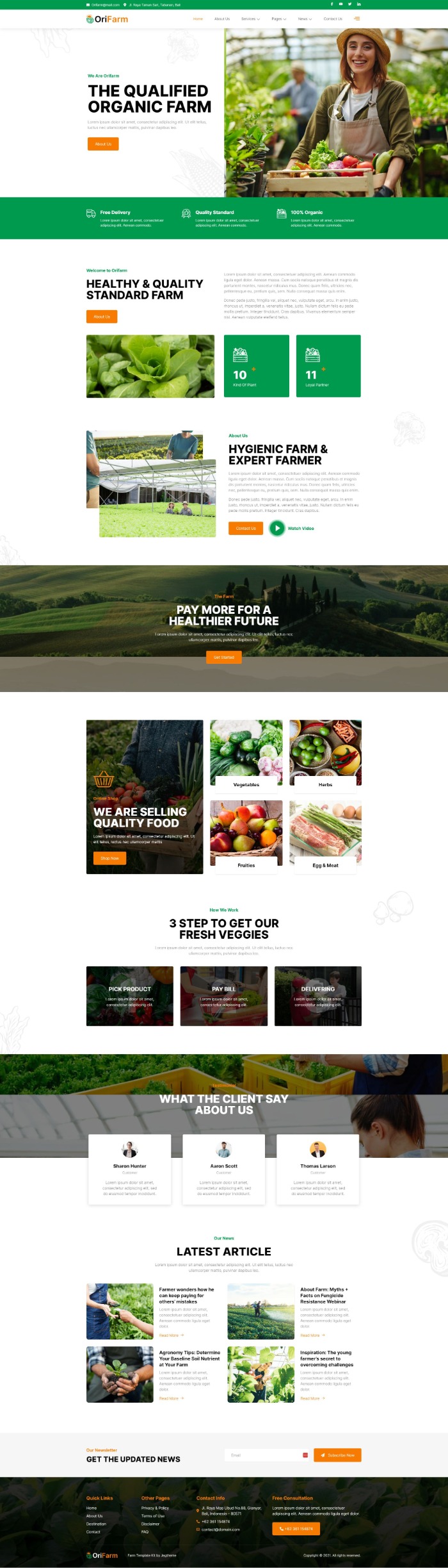 Mẫu website sản phẩm nông nghiệp - Orifarm